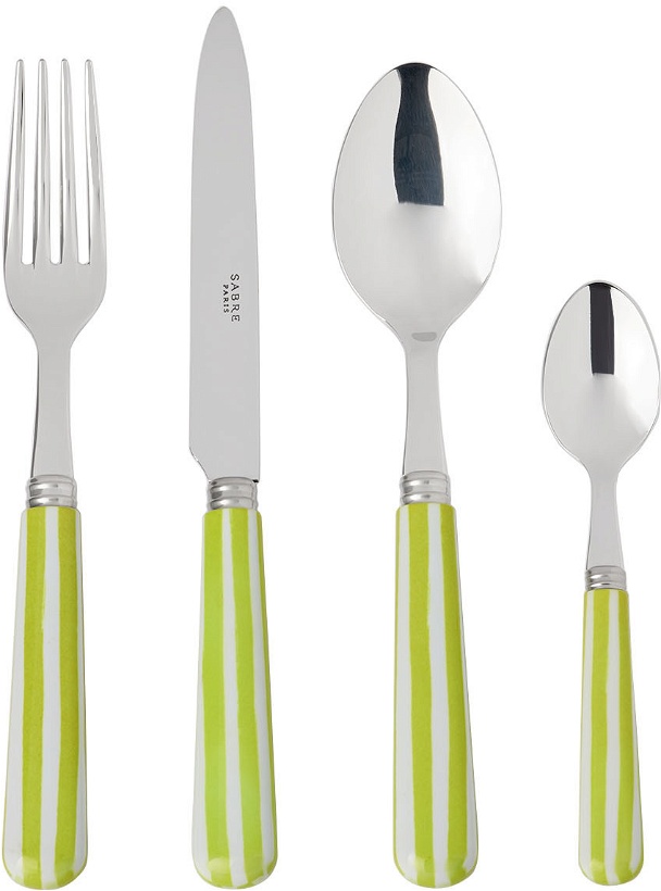 Photo: Sabre Green & White Transat Cutlery Set