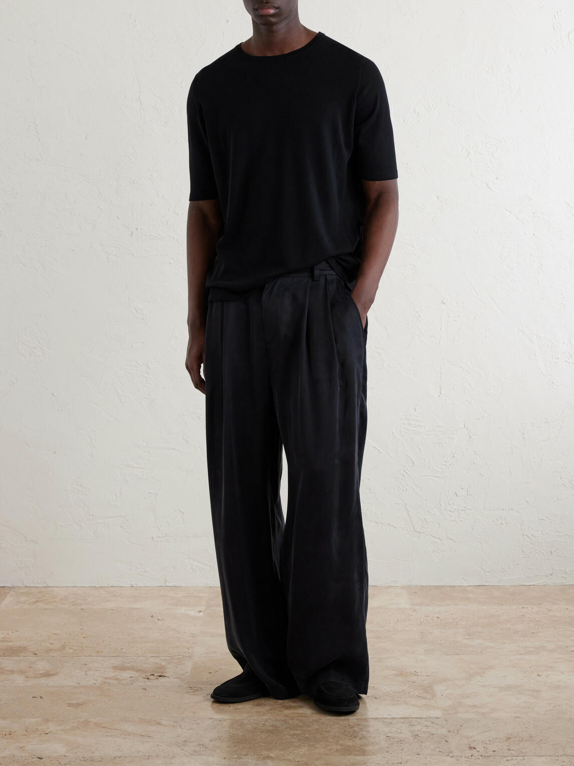William Lockie - Virgin Wool T-Shirt - Black