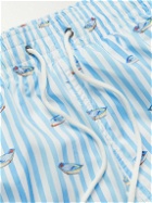 Canali - Straight-Leg Mid-Length Printed Swim Shorts - Blue