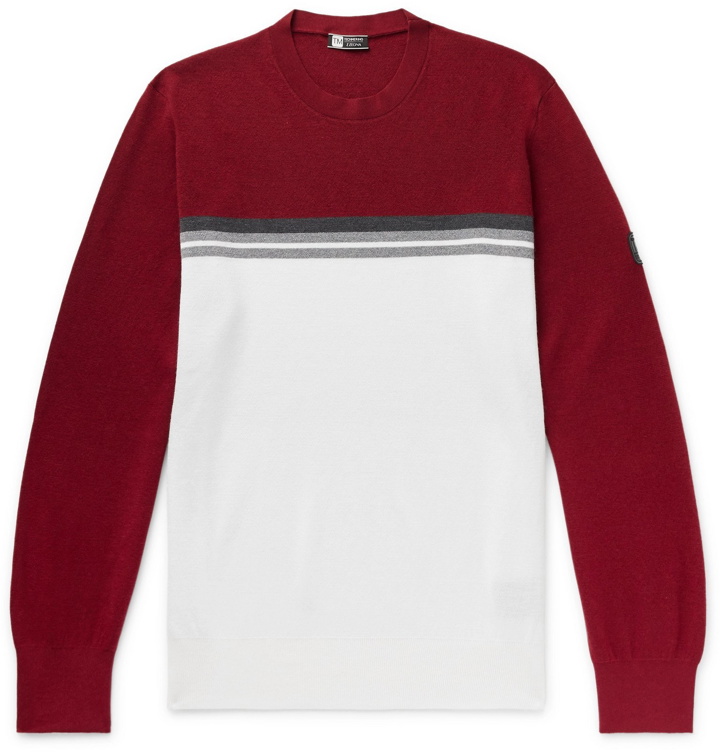 Photo: Z Zegna - Colour-Block TECHMERINO Wool Sweater - Red
