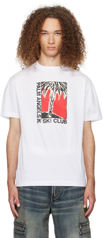 Photo: Palm Angels White Ski Club Classic T-Shirt