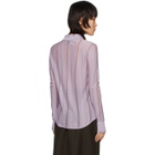 Eftychia Purple Silk Striped Shirt