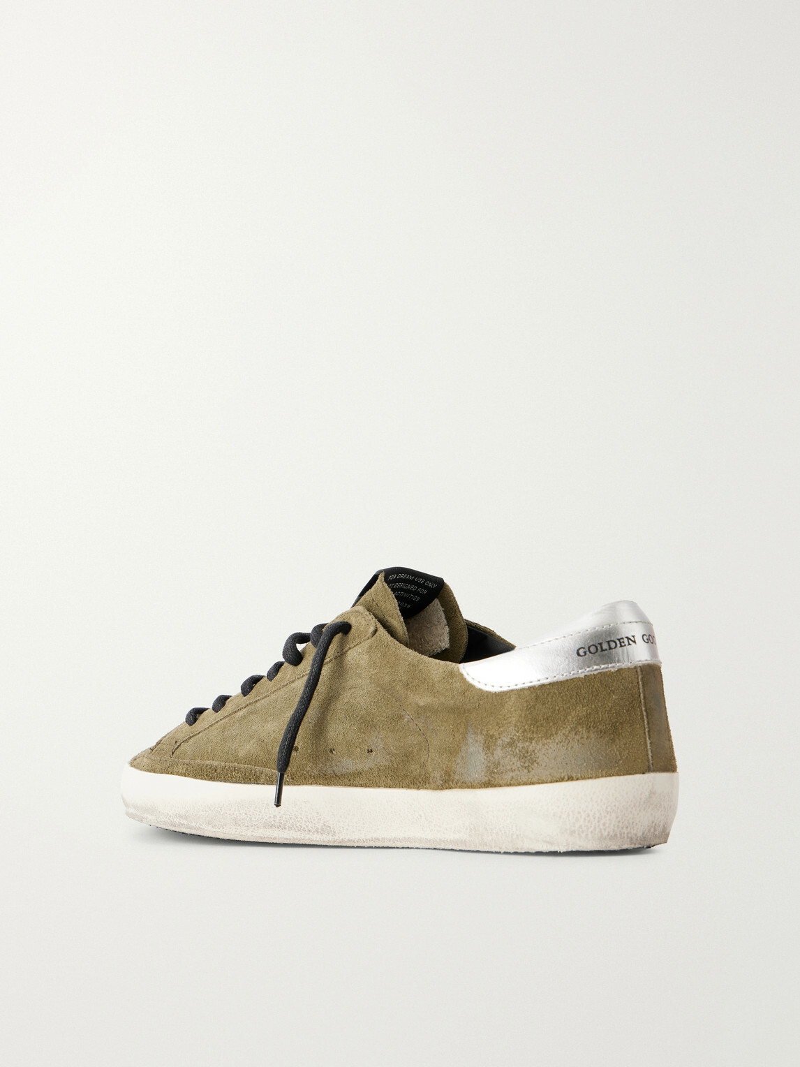 Golden Goose - Super-Star Distressed Leather-Trimmed Suede Sneakers - Green