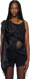 Junya Watanabe Black Peach John Edition W-Name Drape Top