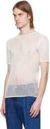 Bally White Fishnet T-shirt