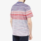 Missoni Men's Multi Stripe T-Shirt in Red/Violet &Light Blue