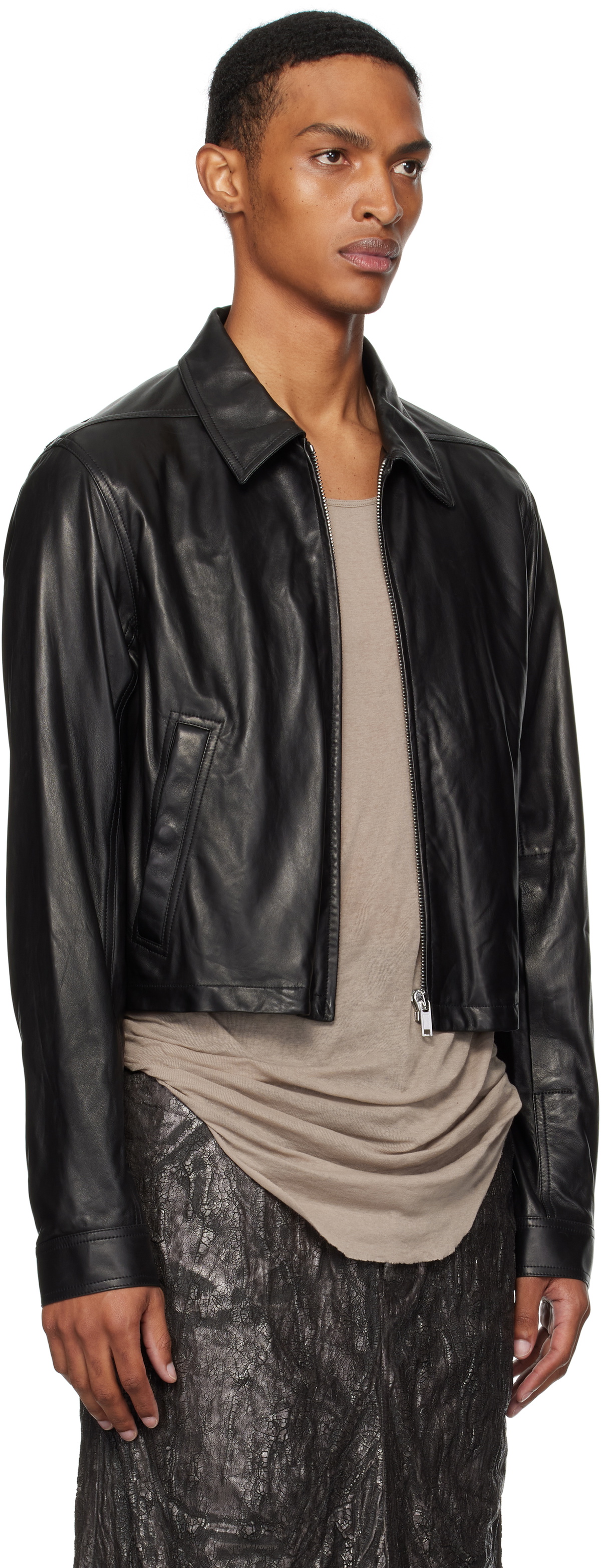 Rick Owens Black Concordians Alice Brad Leather Jacket Rick Owens