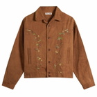 Story mfg. Men's Hand Embroidered Wander Jacket in Bark Brown