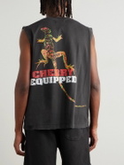 Cherry Los Angeles - Desert Gecko Printed Cotton-Jersey Tank Top - Black