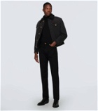 Versace Blouson faux shearling-lined denim jacket