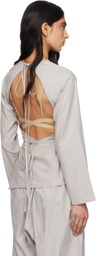 Baserange Taupe Long Sleeve Apron Top
