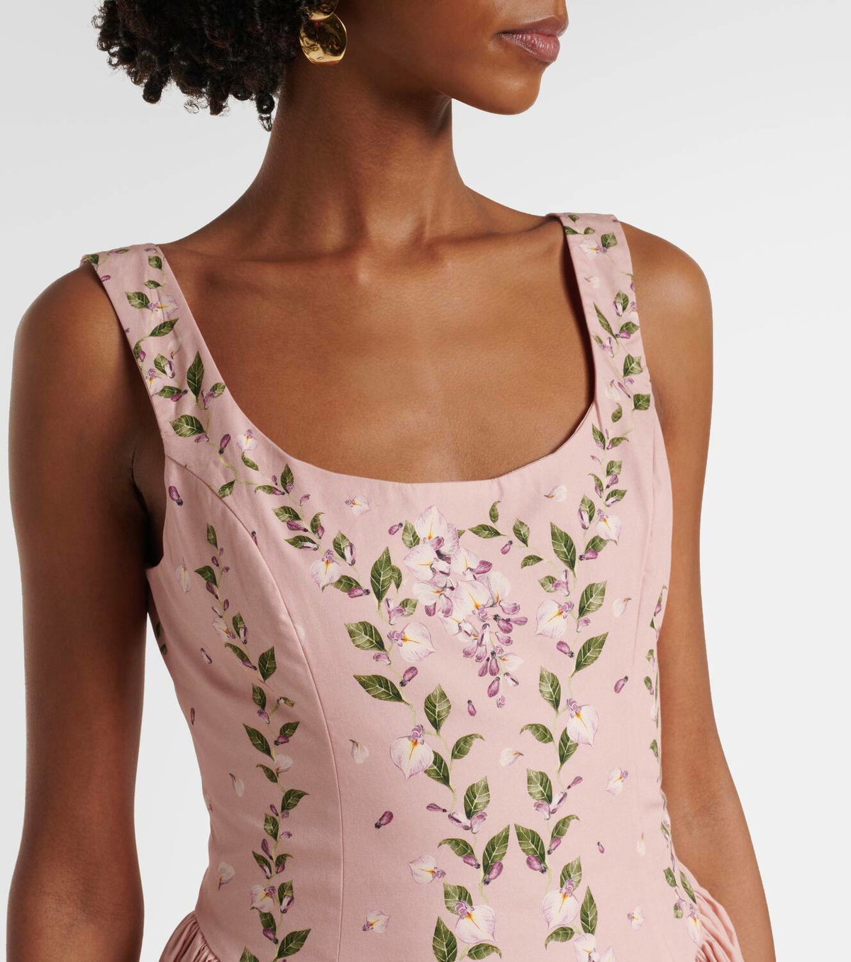 Agua by Agua Bendita Pluma Wisteria floral corset cotton dress