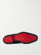 Christian Louboutin - Caracolo Lion Smooth and Full-Grain Leather Lace-Up Boots - Black
