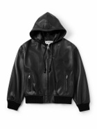 LOEWE - Leather Hooded Bomber Jacket - Black