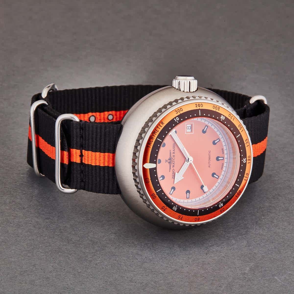 Zeno Deep Diver Automatic Orange Dial Mens Watch 500-2824-I5