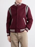 Golden Bear - The Hayes Leather Trimmed Wool-Blend Jacket - Red