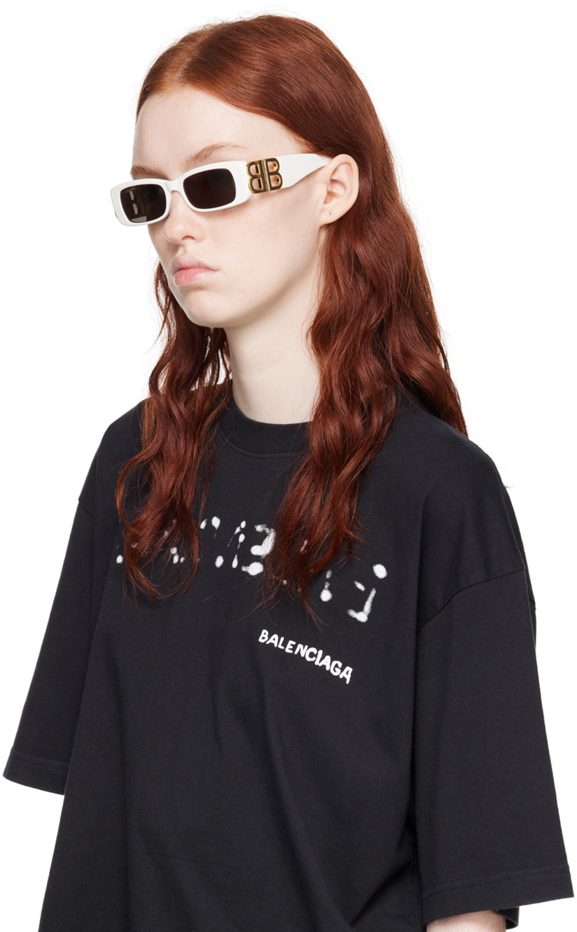 Balenciaga White Dynasty Rectangle Sunglasses Balenciaga display picture 2