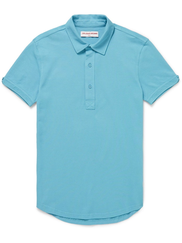 Photo: Orlebar Brown - Sebastian Cotton-Piqué Polo Shirt - Blue