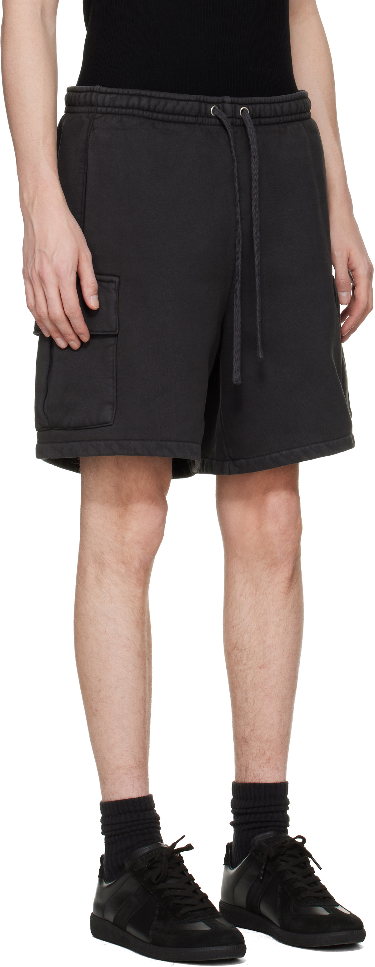SKIMS Black Heavyweight Fleece Cargo Shorts