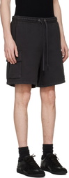 SKIMS Black Heavyweight Fleece Cargo Shorts