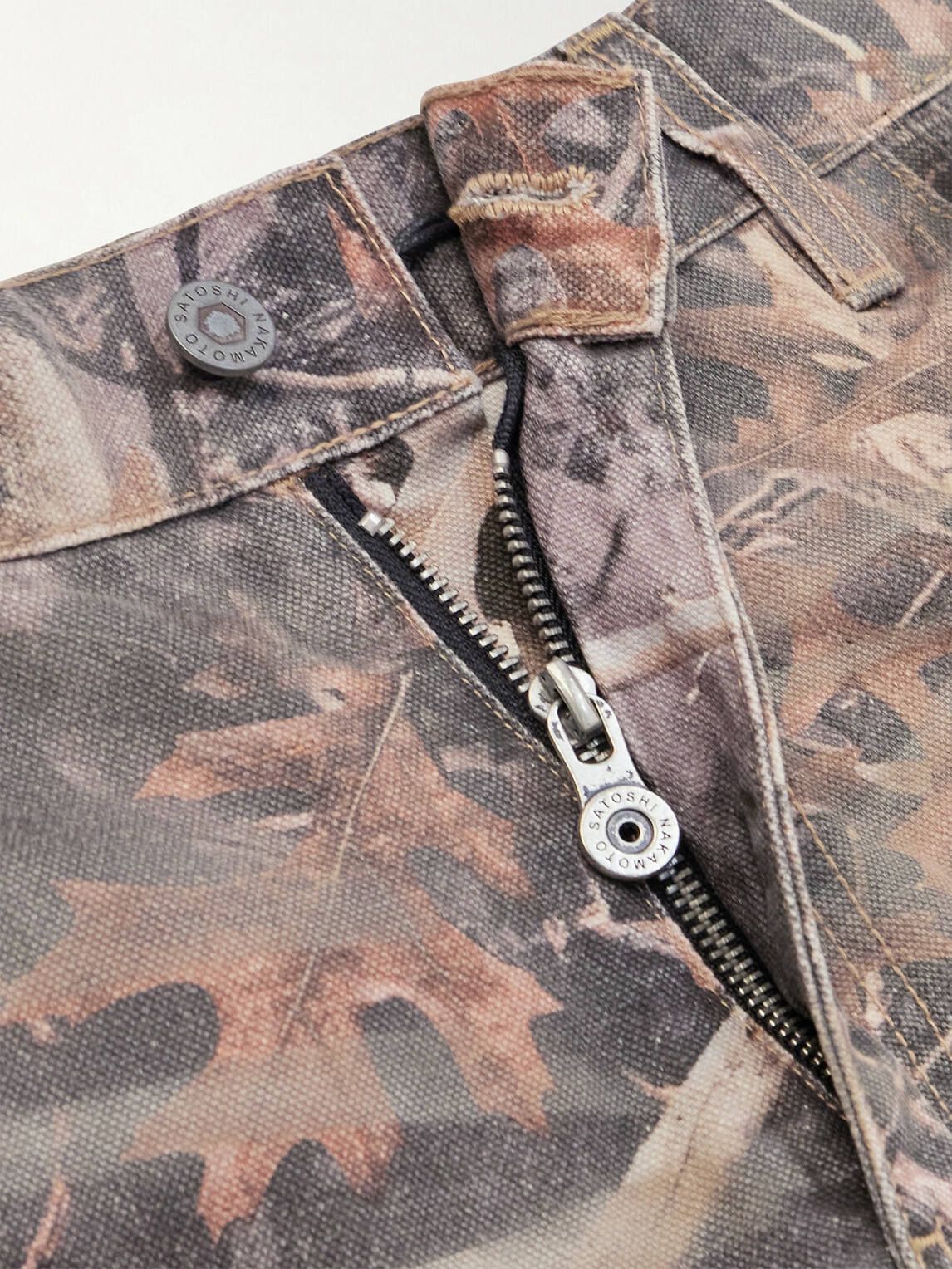 Satoshi Nakamoto - Enduro Straight-Leg Padded Camouflage-Print Jeans - Brown