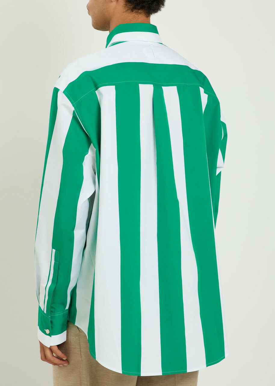 Jacquemus La Chemise Camargue Striped Cotton-poplin Shirt White