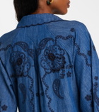 Zimmermann Aster embroidered denim midi dress