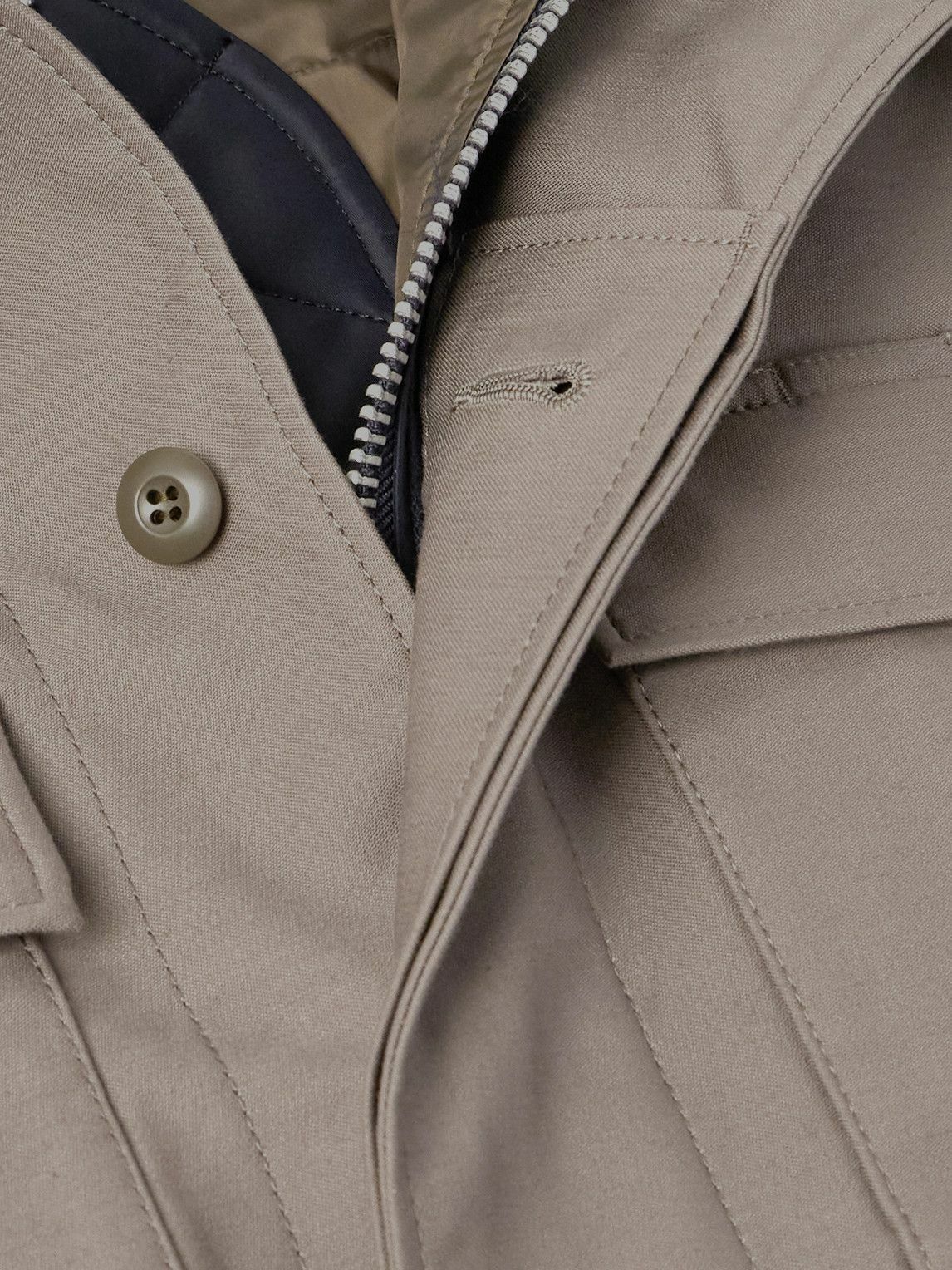 sacai×WTAPS Cotton×NylonTwill Jacket Sacai - WTAPS Nylon-Trimmed Cotton-Canvas Jacket - Brown Sacai
