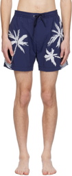 BOSS Navy Printed Swim Shorts