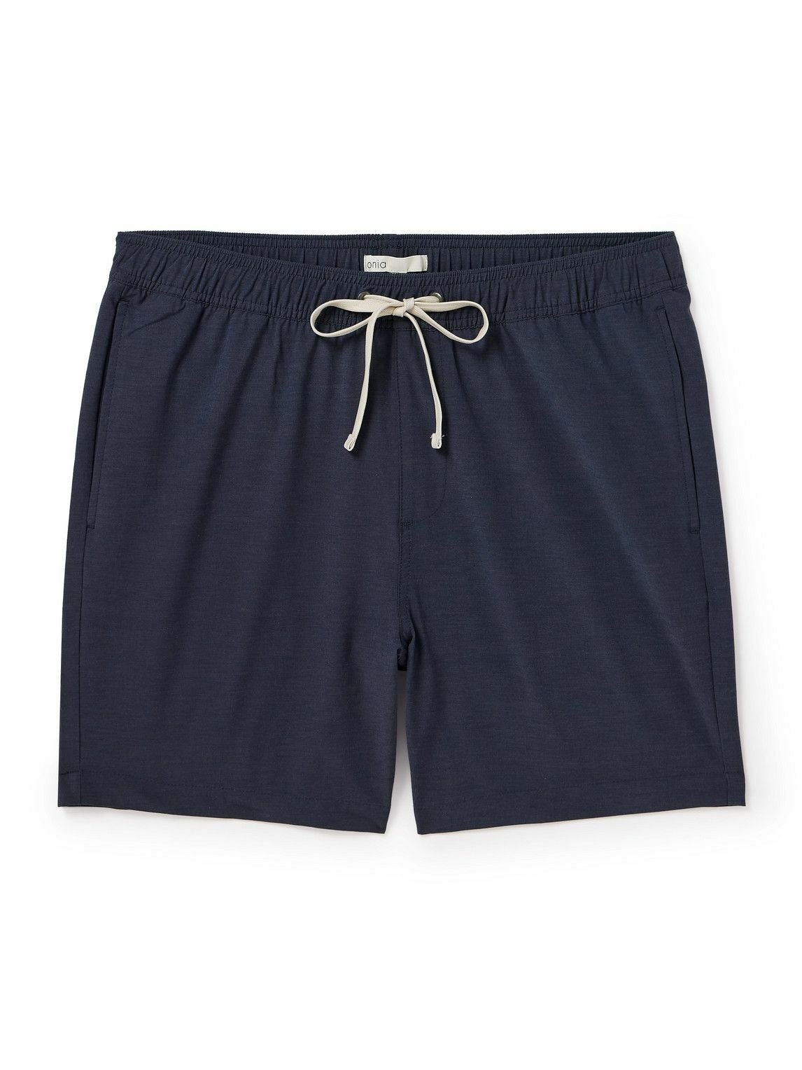 Photo: Onia - Land To Water Straight-Leg Mid-Length Swim Shorts - Blue