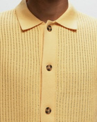 Les Deux Gustavo Knit Shirt Yellow - Mens - Shortsleeves