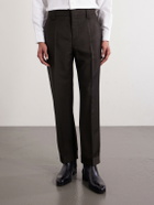 Versace - Straight-Leg Wool and Mohair-Blend Trousers - Brown
