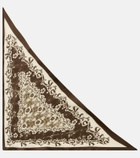 Alémais Violet floral silk scarf