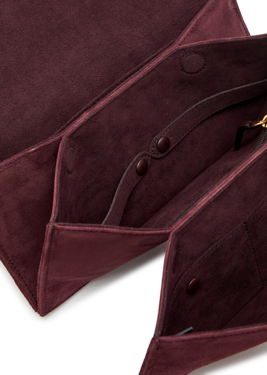 Metier Small Suede Jewellery Pouch - Burgundy - One Size