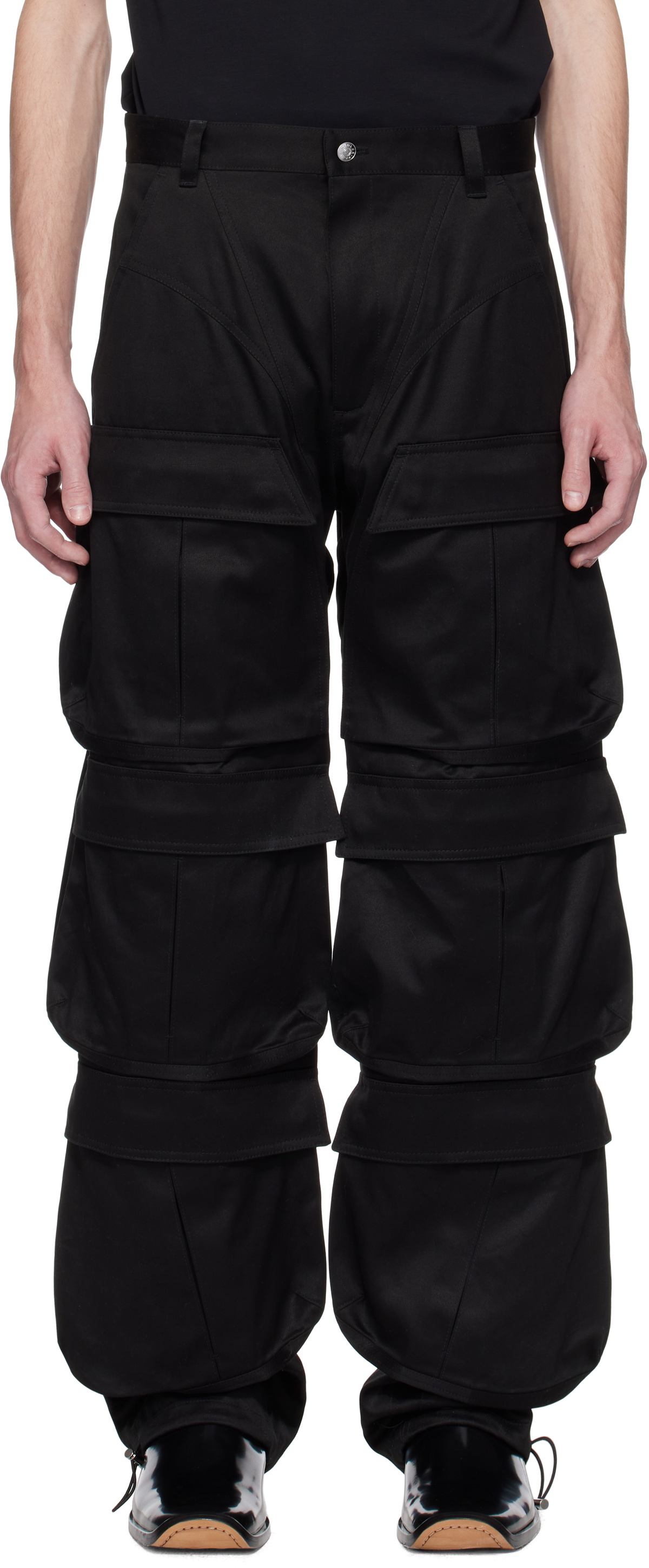 Mugler Black Relaxed-Fit Cargo Pants