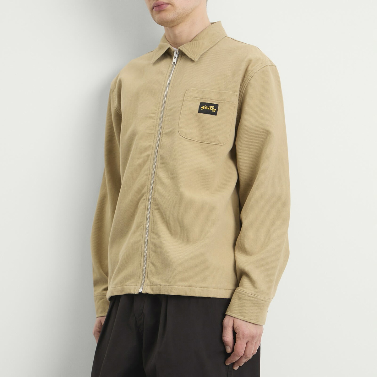 Stan Ray Men's Cord Zip Shirt in Eucalyptus Bedford Cord