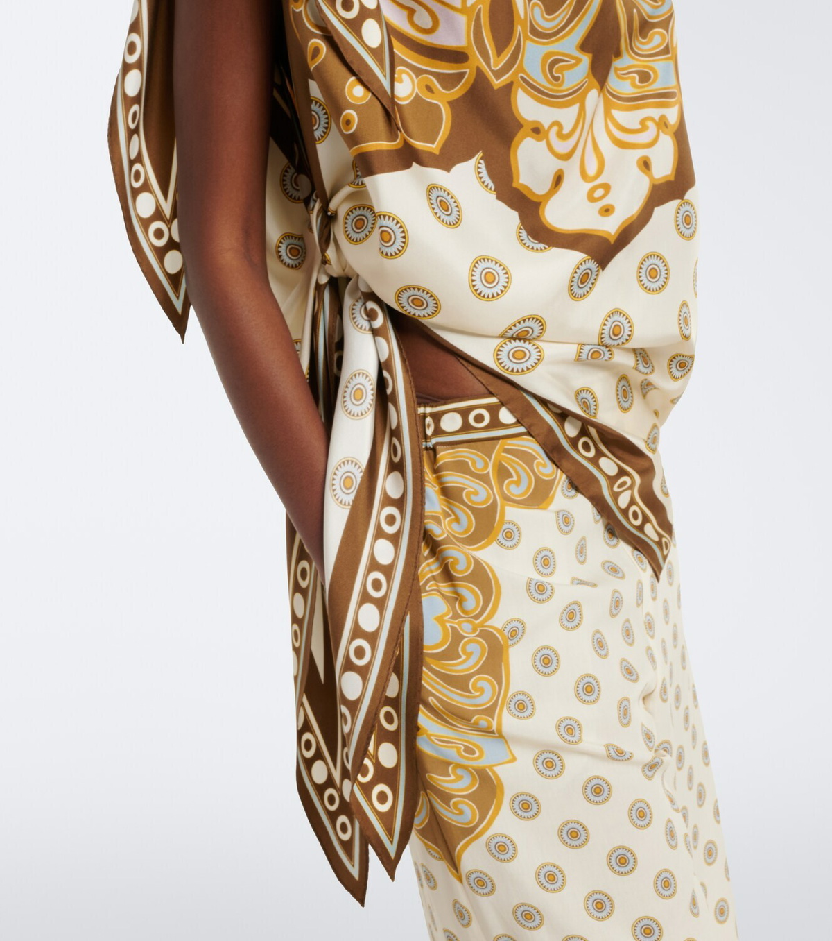 La DoubleJ Full-On printed silk twill top