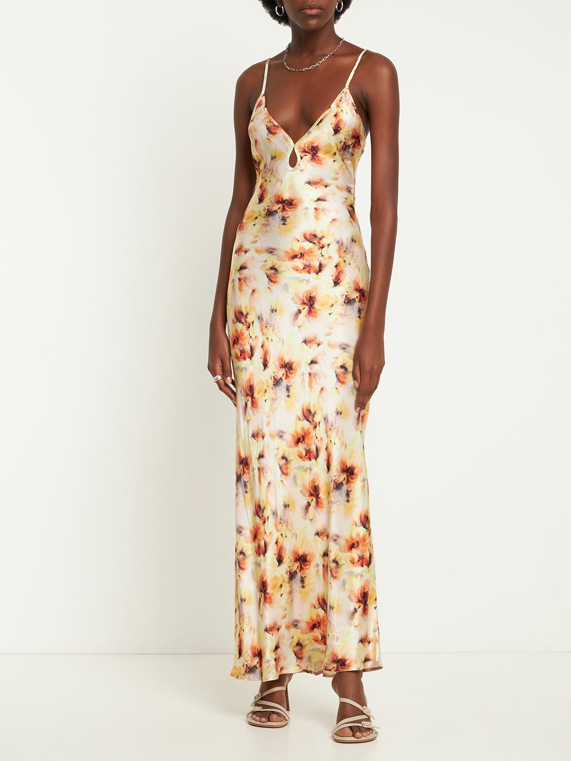 BEC + BRIDGE Sunset Floral Viscose Satin Maxi Dress
