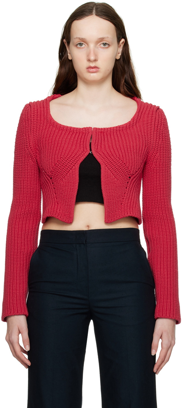 Recto Red Chunky Cardigan