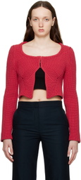 Recto Red Chunky Cardigan