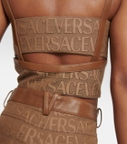 Versace Versace Allover leather-trimmed bustier