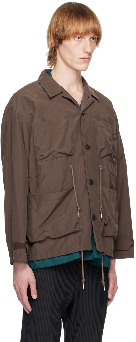 meanswhile Brown Peach Shirt