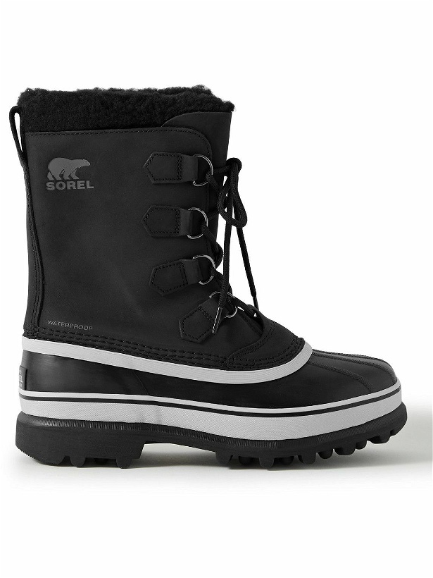 Photo: Sorel - Caribou™ Faux Shearling-Trimmed Nubuck and Rubber Snow Boots - Black