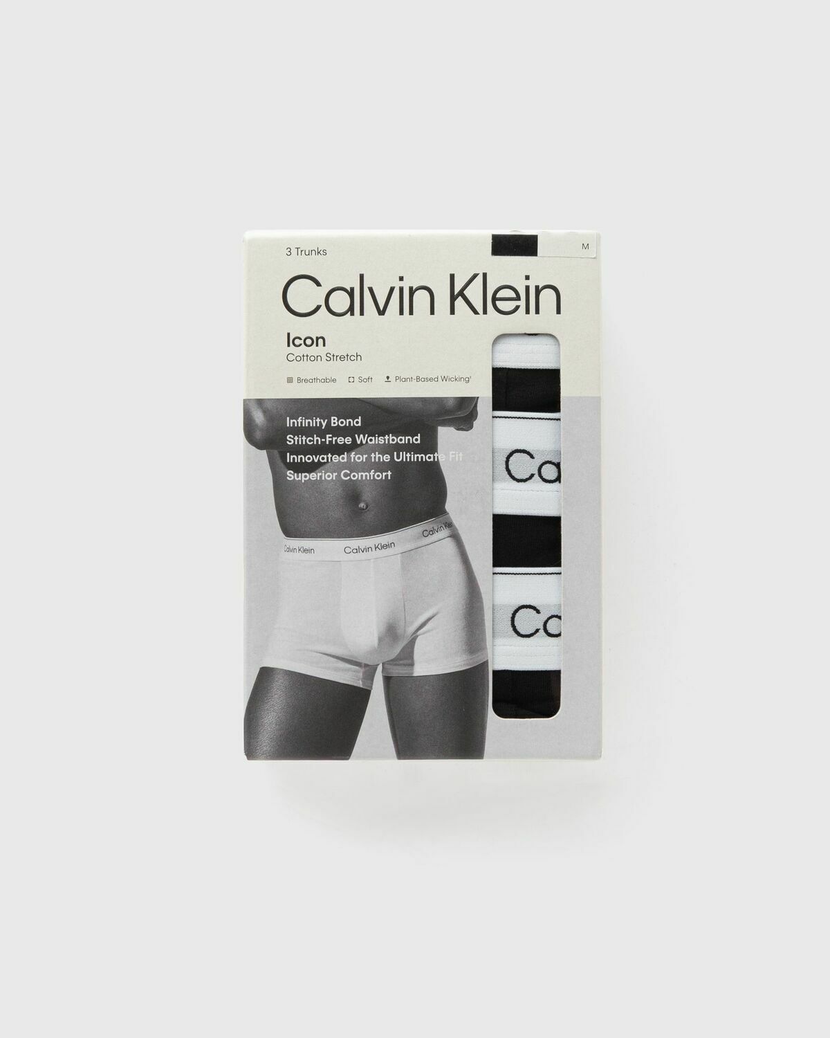 Calvin Klein Underwear TRUNK ICON COTTON STRETCH 3-PACK Black Mens Boxers & Brief