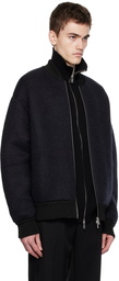 Jil Sander Black Zip Sweater