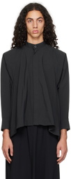 132 5. ISSEY MIYAKE Black Trapezoid Shirt