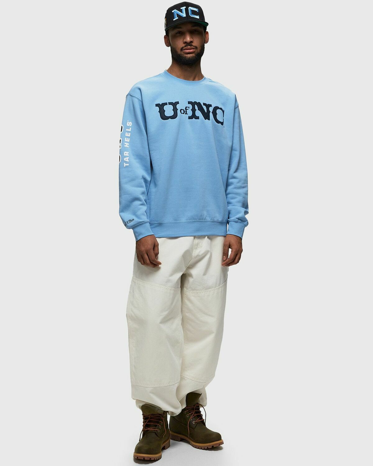 Mitchell & Ness Ncaa There And Back Fleece Crew North Carolina Blue Sweatshirts