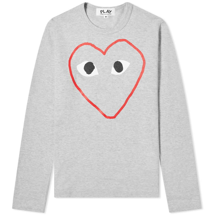 Photo: Comme des Garcons Play Women's Long Sleeve Outline Heart Tee