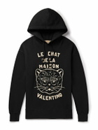 Valentino Garavani - Logo-Print Cotton-Jersey Hoodie - Black