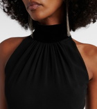 McQueen Velvet-trimmed silk georgette gown